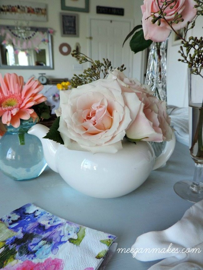 Spring Tea Pot Centerpiece.