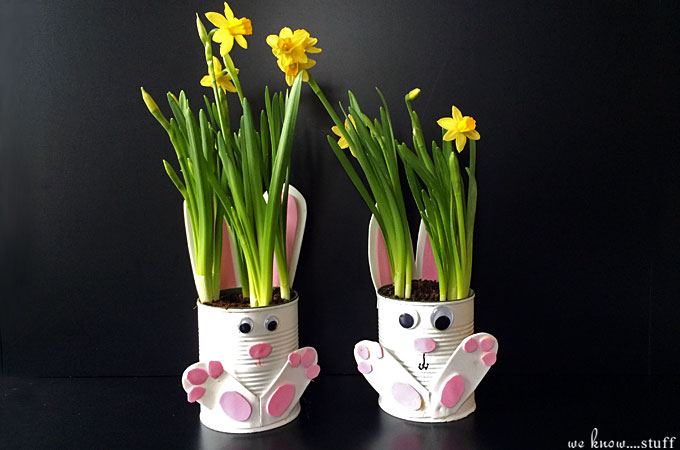 Tin Can Bunny Planters.