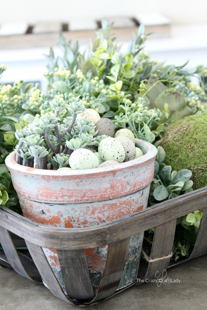 Tobacco Basket Spring Centerpiece.