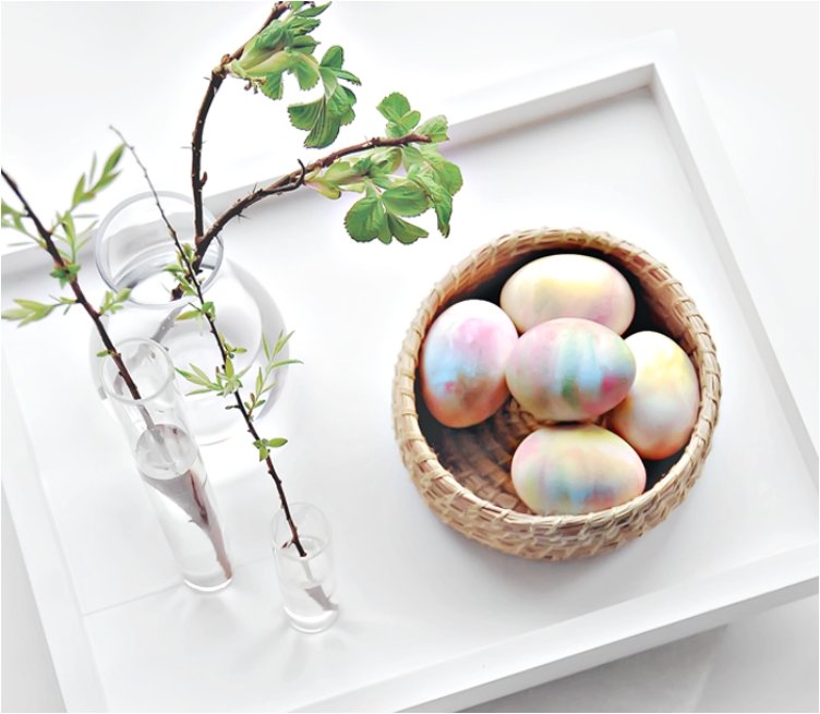 Whipped Cream Dyed Eggs.