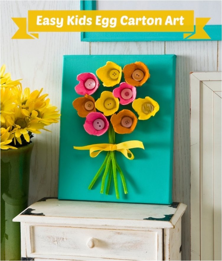 3D Egg Carton Flower Art.