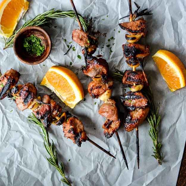 Apricot & Orange Grilled Pork Skewers.