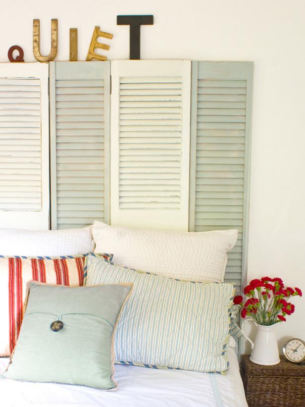 Coastal Cottage Shutter Headboard.