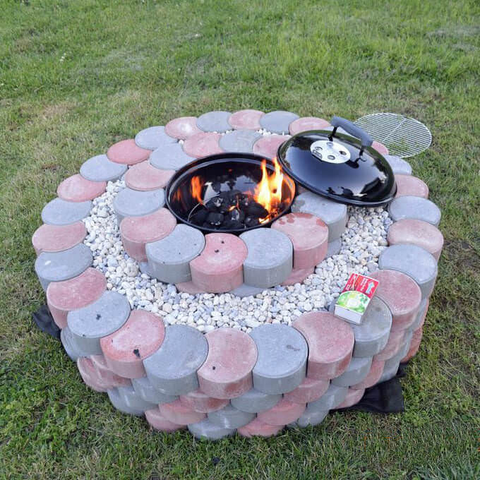 Concrete Tree Rings Fire Pit.