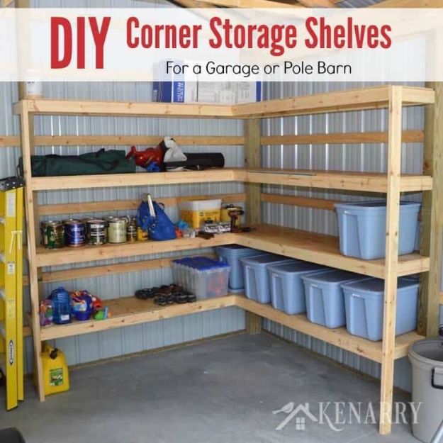 Corner Shelves For Garage Or Pole Barn Storage.