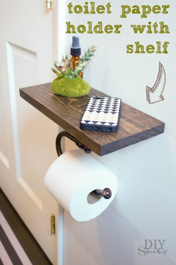 DIY Toilet Paper Holder Shelf.