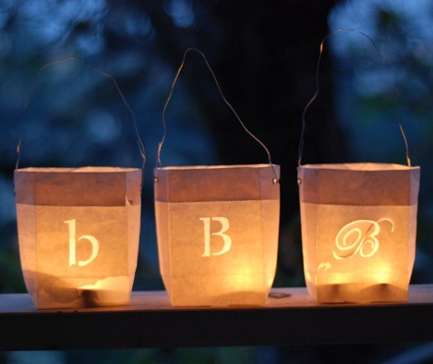 DIY paper bag lanterns.