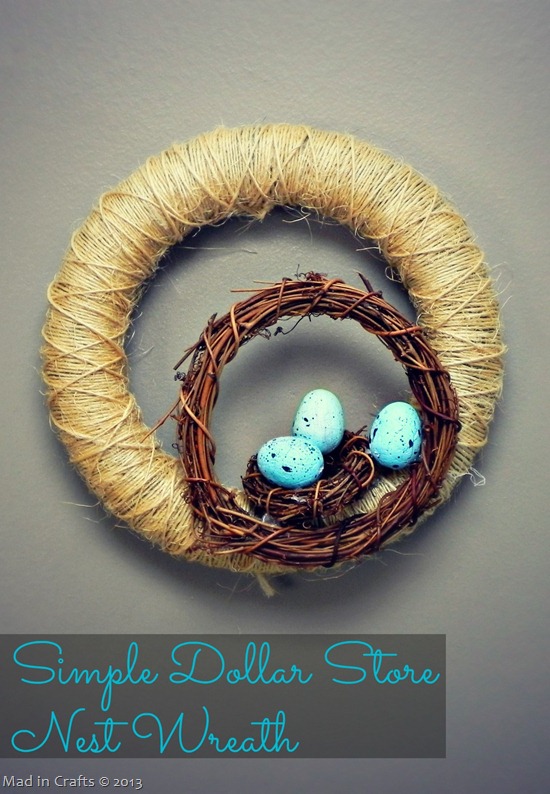 Dollar Store Nest Wreath.