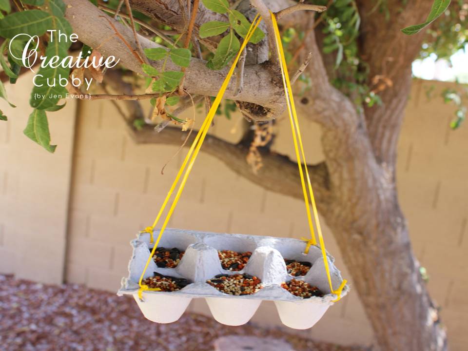 Egg Carton Bird Feeder.