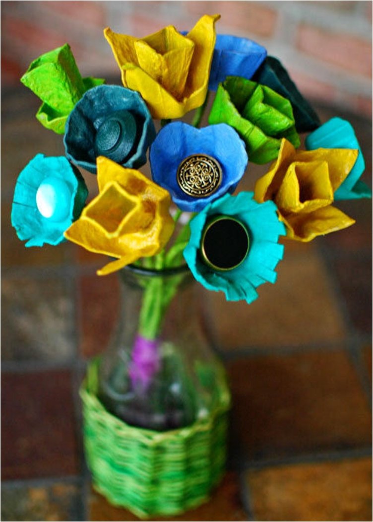 Egg Carton Bouquet.