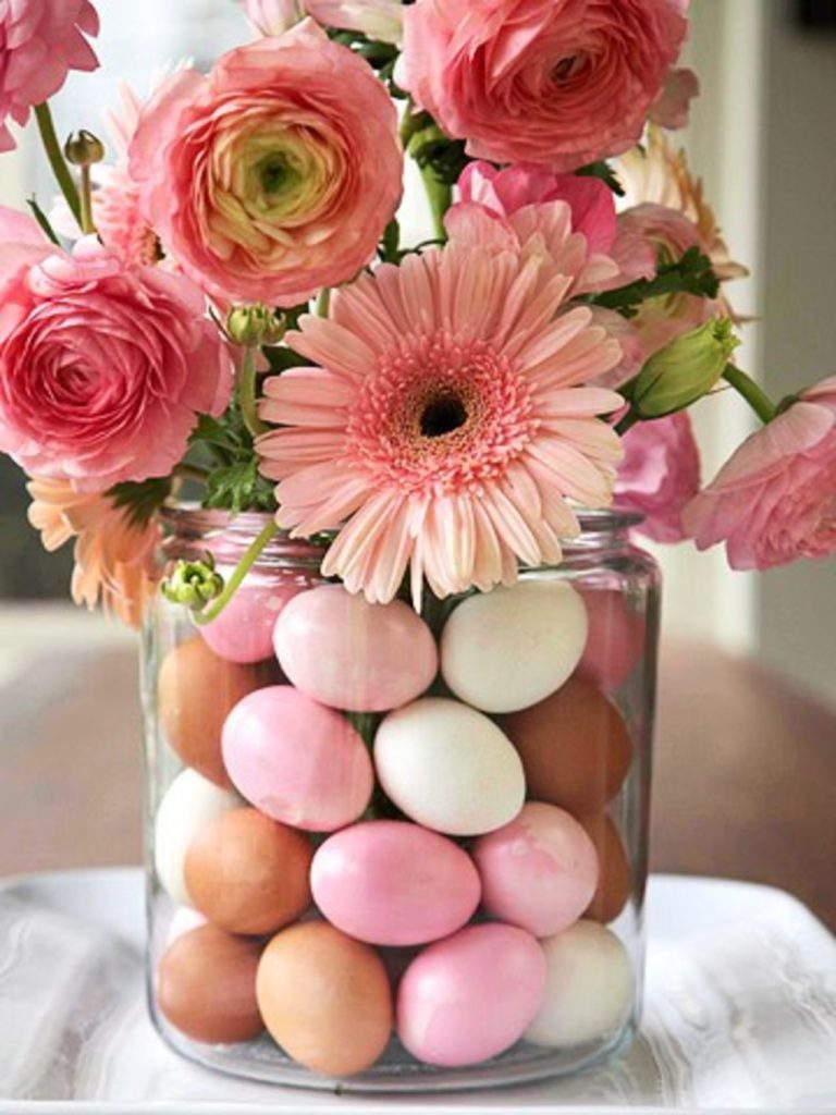 Fill a Large Vase with Colored Eggs.