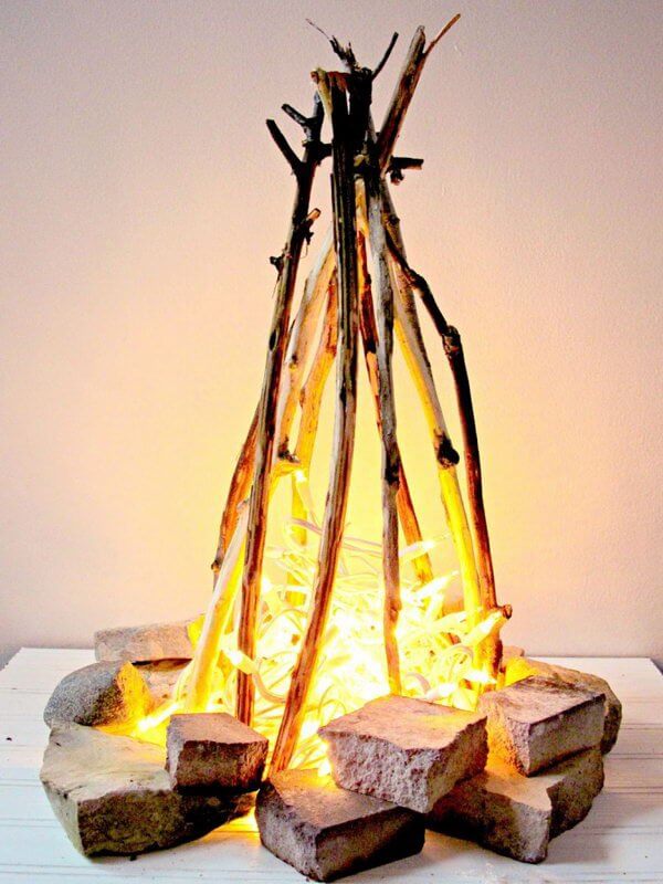 Flameless Fire Pit Decor.