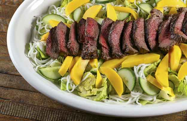 Ginger, Bourbon & Garlic Glazed Steak.