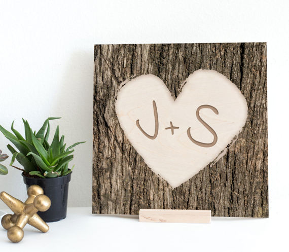 Initials in Heart Frame.