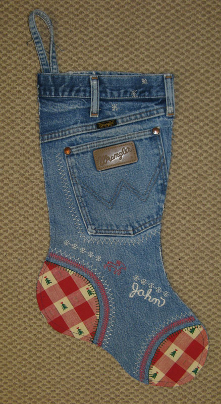 Make Christmas Stockings from old jeans.