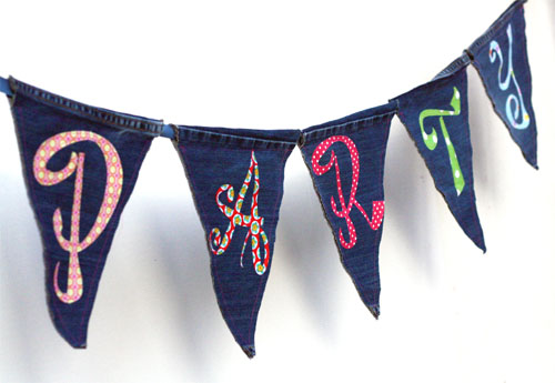 Make your own denim party bunting.