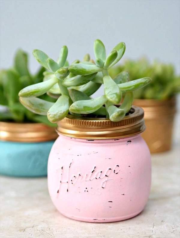 Mason Jar Planters.