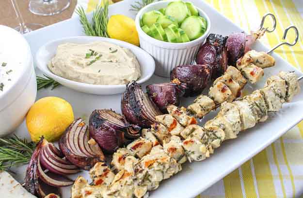 Mediterranean Grilled Chicken Kebabs.