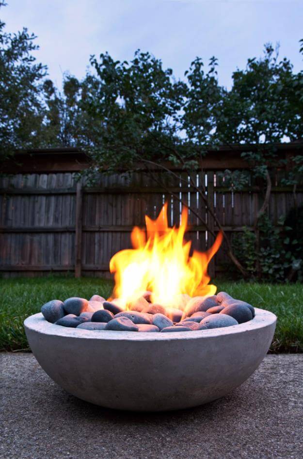 Modern Concrete Firepit.