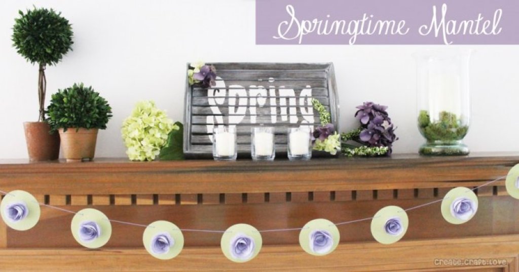 Pops of Purple Mantel.