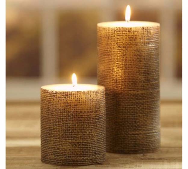 Pottery Barn Burlap Candle.