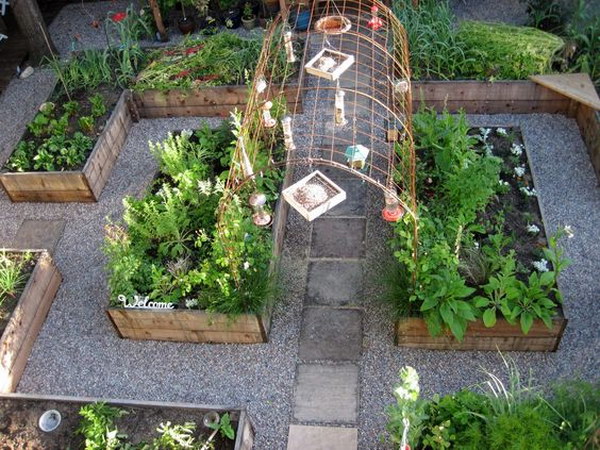 Raised Garden With Arbor That Would Be Perfect For Growing String Beans.