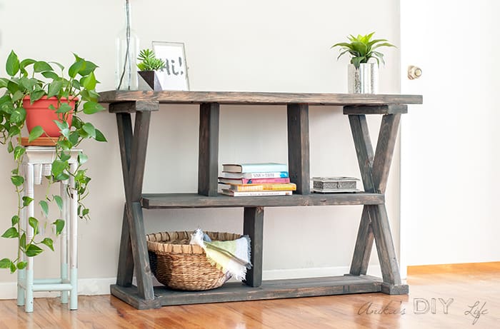 Rustic X-leg Console Table .