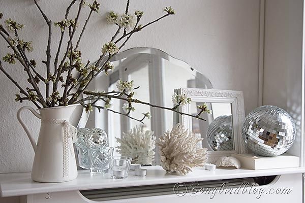 Sparkly Spring Mantel.