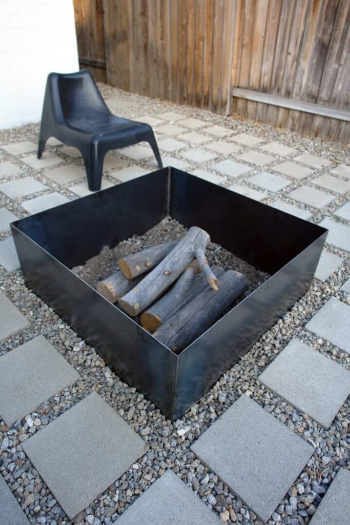 Stylish DIY Square Metal Firepit.