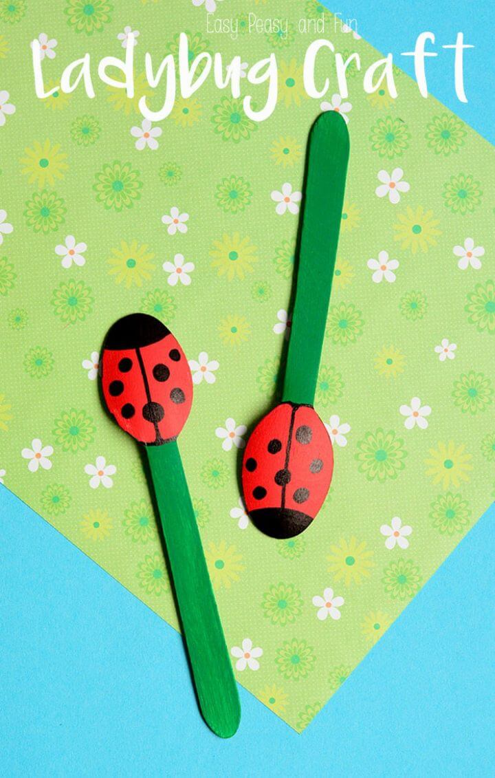 Wooden Spoon Ladybug Puppets.