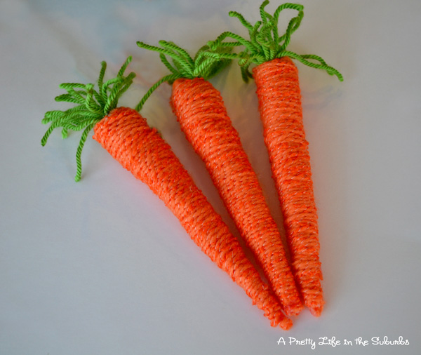 Yarn Carrots from A Pretty Life.