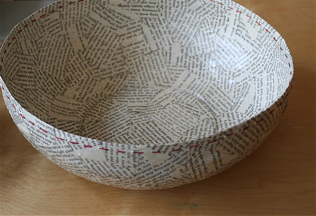 A bowl of newspapers.