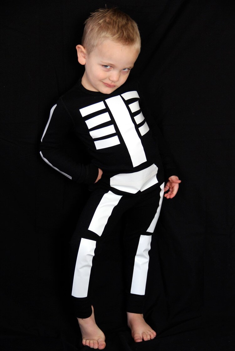 A skeleton is an easy Halloween idea.