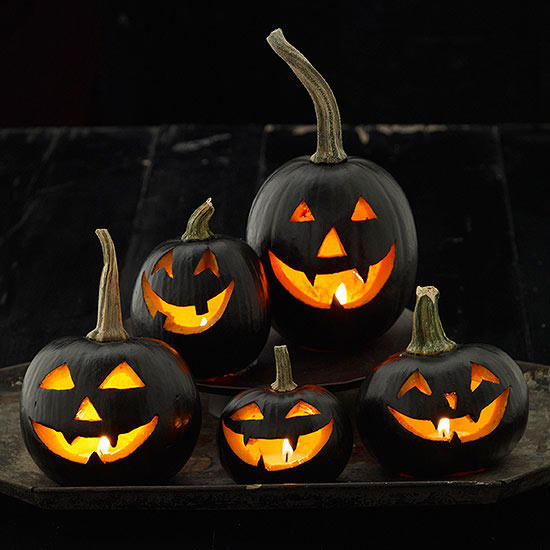 Black Spooky Pumpkins.