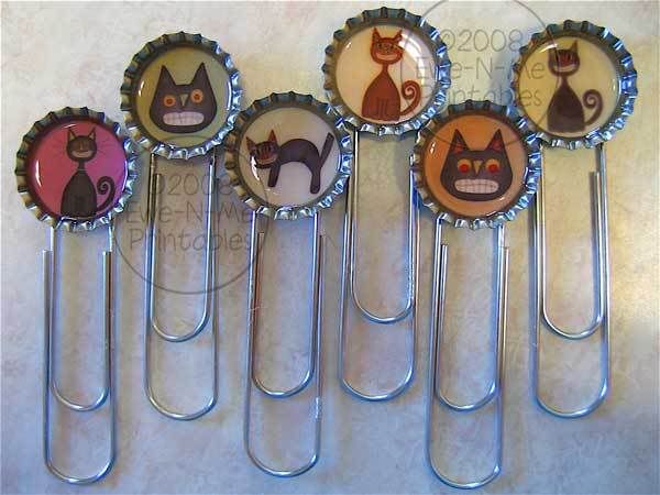 Bottle Cap Bookmarks.