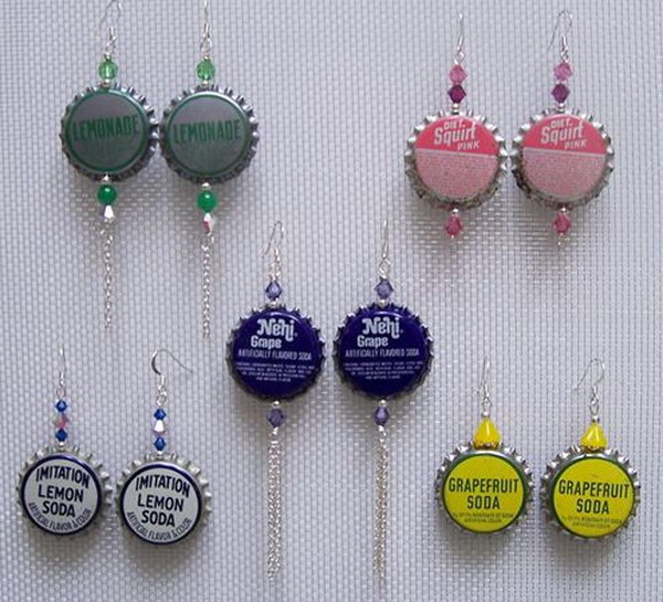 Bottle Cap Earrings.