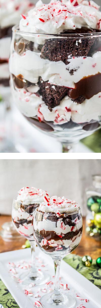 Candy Cane Brownie Trifle.