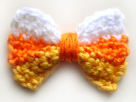 Candy Corn Bow Crochet Pattern.