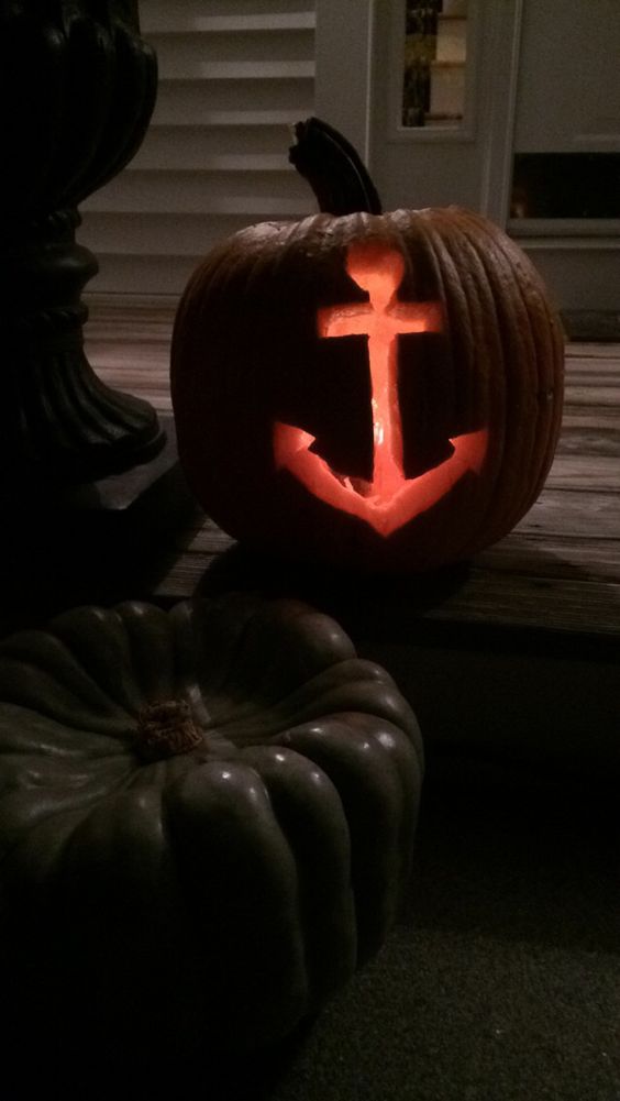 Carved Anchor Pumpkin.