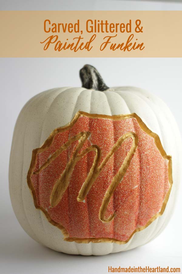 Carved Glittered Pumpkin.