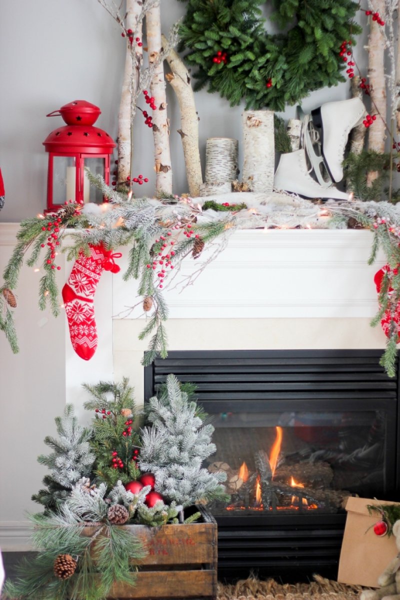 Christmas Decor with Wooden Ladder.