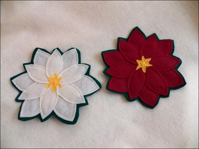 Christmas Poinsettia Coasters.