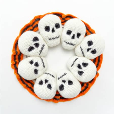 Circle of Skulls Crochet Wreath.