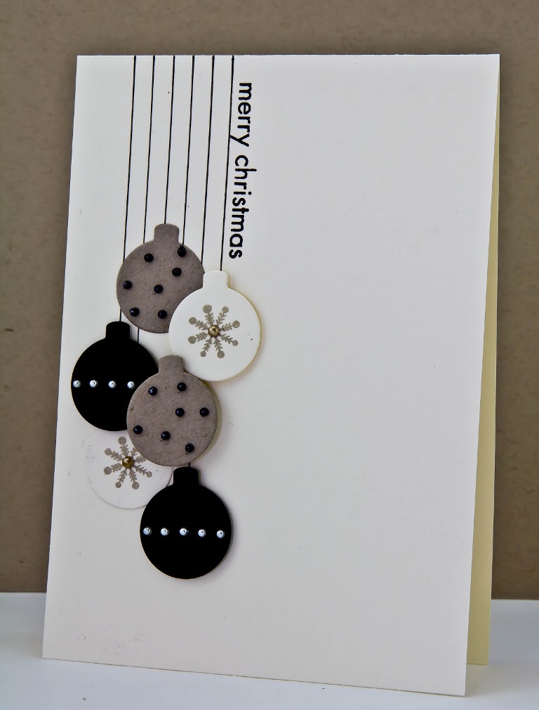 Creative Christmas Card With Ornaments. Best Christmas Greeting Cards to make