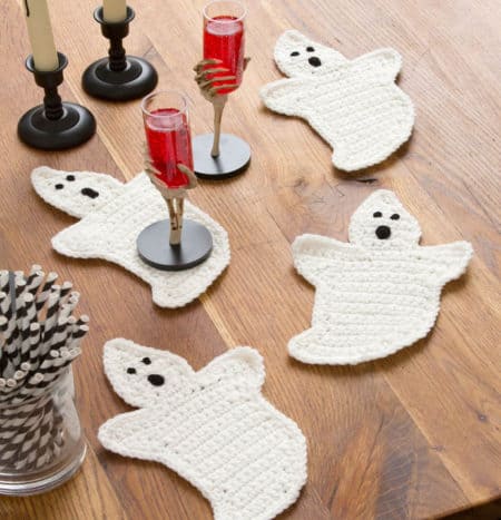 Crochet Ghost Coasters.