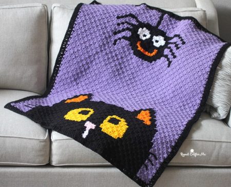 Crochet Halloween c2c Blanket.