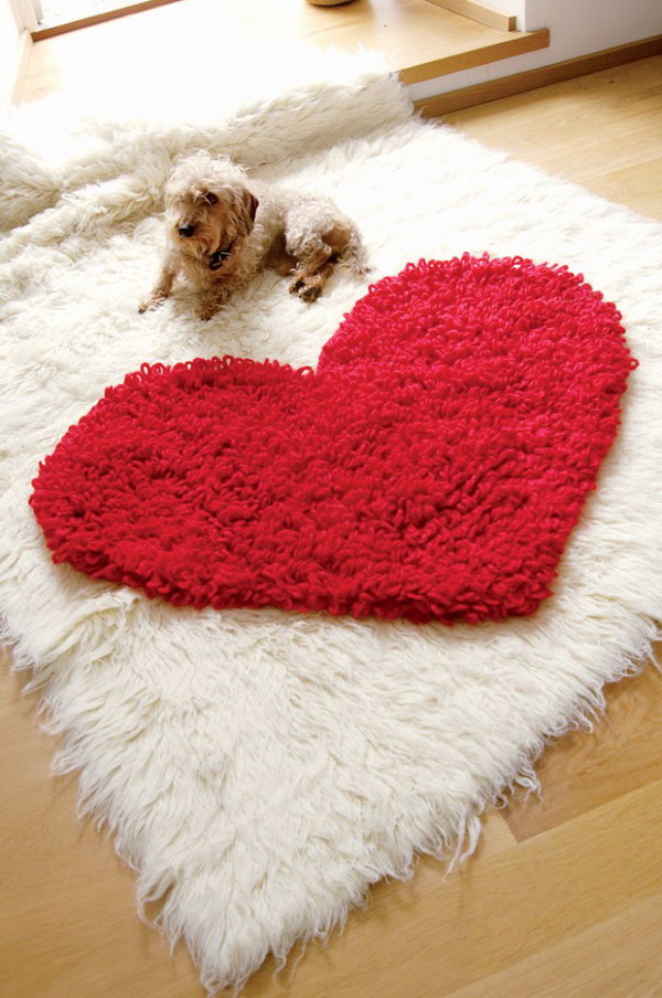 Crochet Heart Rug.