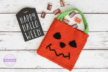 Crochet Pumpkin Trick or Treat Bag.