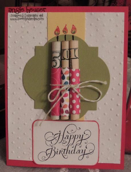 DIY Money Candles Card.