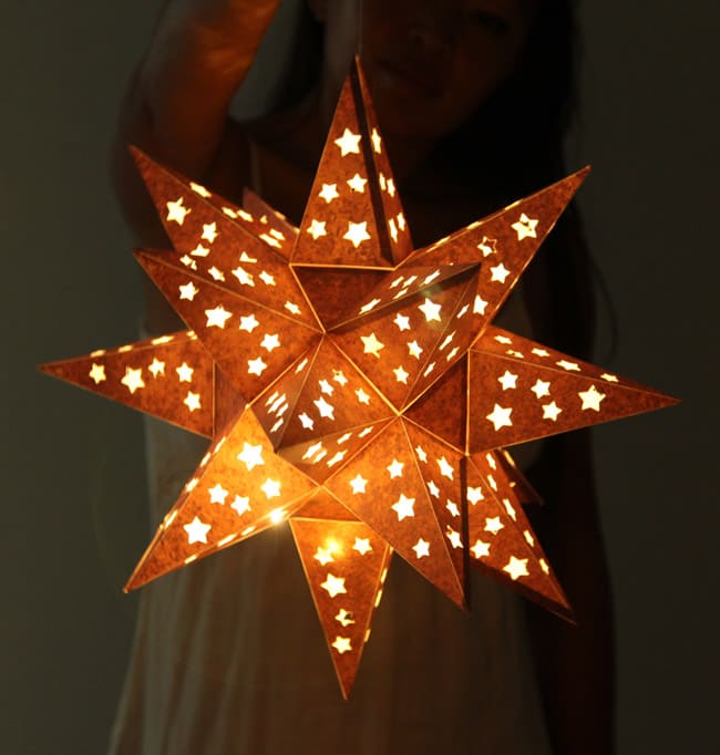 DIY Premium Glitter Paper Star Lanterns.